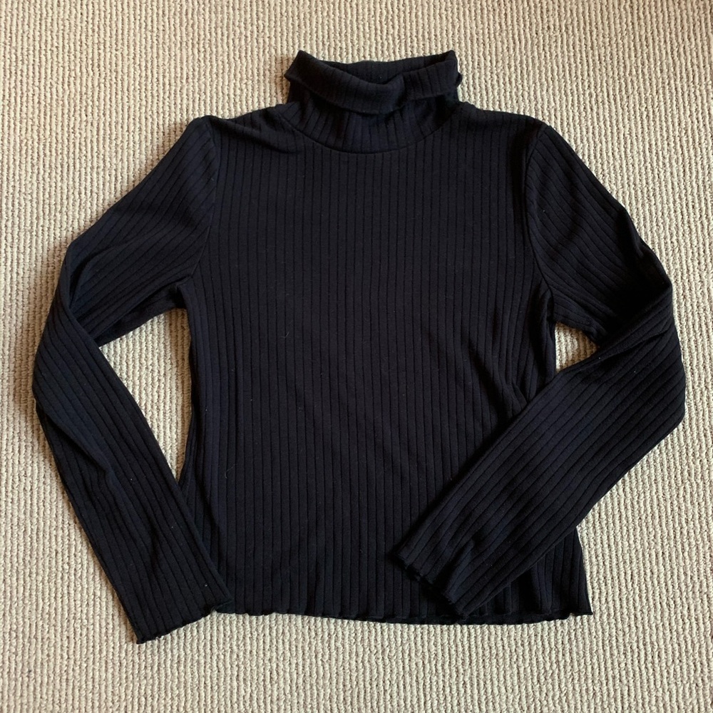 black ribbed turtle neck